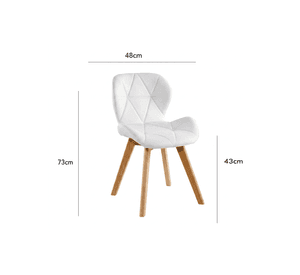 Silla de Comedor Mariposa Tapizada en Ecocuero Nórdico con patas de madera