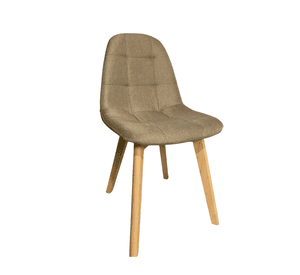 Silla Capitone tapizado lino con pata madera