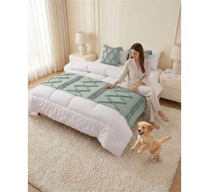 Piecera De Cama Boho Con Dos Fundas Cojin Bordado PF4