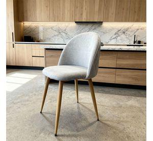 Silla Comedor Moderna Acolchada Metal Sora Venhoouse Felpa Gris