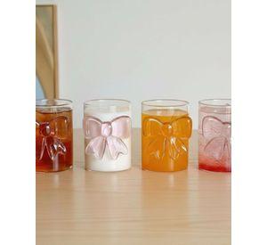 Set de 4 Vasos de Cristal con Lazo