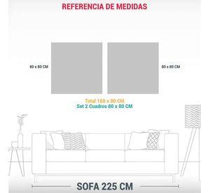 Cuadro Luminoso Vintage De Dos Cuadros Estilo 160x80 Cm