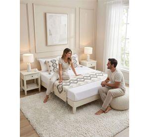 Piecera De Cama Boho Con Dos Fundas Cojin Bordado PF2