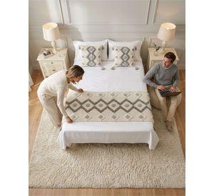 Piecera De Cama Boho Con Dos Fundas Cojin Bordado PF2