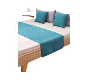Set de Pieceras Plush + Fundas de Cojin 45×45 turquesa
