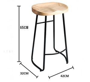 Pack 4 Silla Bar 65cm Taburete Asiento Madera Mostrador