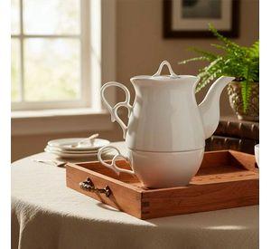 Tetera Y Taza De Porcelana Para Te E Infusiones