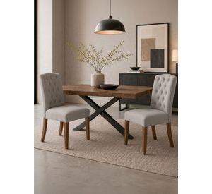 Pack 2 Sillas Selma Madera con Asiento y Respaldo Tapizados