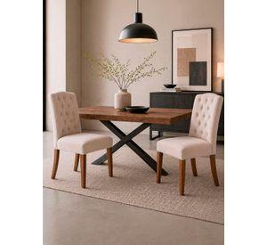 Pack 2 Sillas Selma Madera con Asiento y Respaldo Tapizados