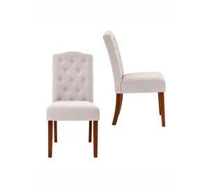 Pack 2 Sillas Selma Madera con Asiento y Respaldo Tapizados