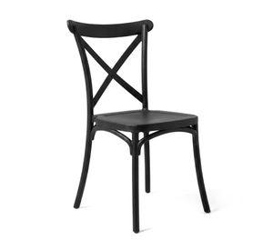 Silla Comedor Terraza Polipropileno Crossback Negra