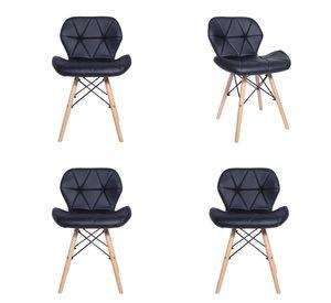 Pack x 4 Silla Eames aviador negra
