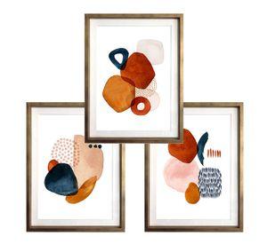 Set 3 Terracota 40X50 Marco Dorado