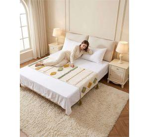 Piecera De Cama Boho Manta Tejida Decorativa P9