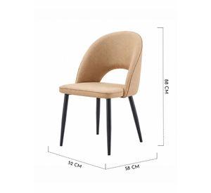 Pack 2 Sillas Comedor Oval Linen Beige