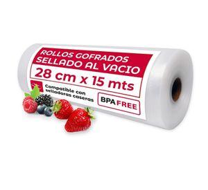 1 Rollo Gofrado Bolsa Sellado Al Vacio 28cm X 15mt 80 Micras