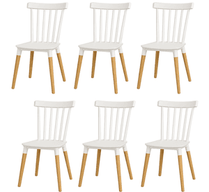 Pack 6 Sillas Windsor para Comedor o Terraza Blancas