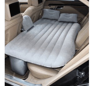 Colchon Inflable Para El Auto + Accesorios Gris