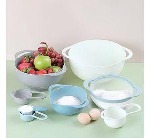Juego De 8 Tazones Anidados Con Tazas Medidoras Multifuncion