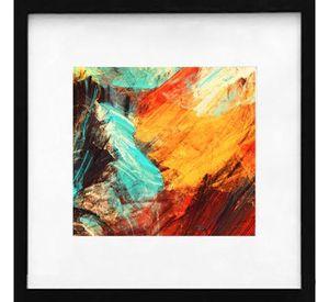 Set 3 cuadros abstracto colores 80x80 marco negro