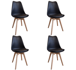 Pack 4 Sillas De Comedor Tulip Acolchada