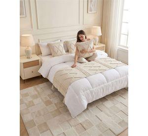 Piecera De Cama Boho Con Dos Fundas Cojin Bordado PF6