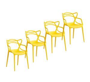 Silla Comedor Terraza Master Resistente Respaldo Apoyabrazos Colores 4u