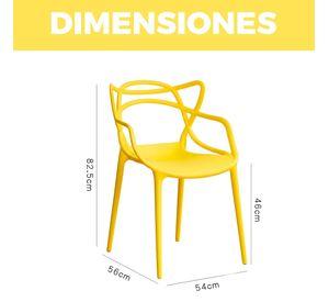 Silla Comedor Terraza Master Resistente Respaldo Apoyabrazos Colores 4u