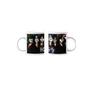 Tazones tazas blancas de Kiss Bandas de Rock