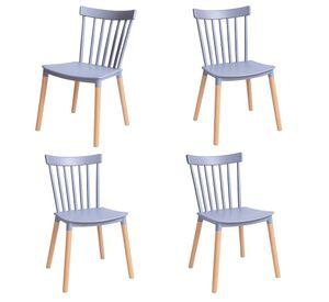 Pack 4 unidades Silla comedor modelo Windsor Gris