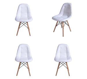 Pack x 4 Silla Eames acolchada Blanca