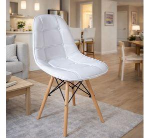 Pack x 4 Silla Eames acolchada Blanca