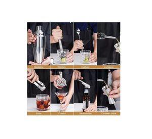 Kit De Utensilios De Coctelería C/coctelera De 750ml, 12 Pzs