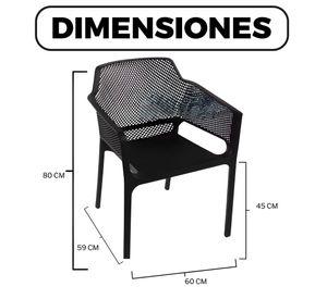 Sillas Terraza Comedor Exteriores Resistentes 80X60X59 CM Nordico Colores 4U