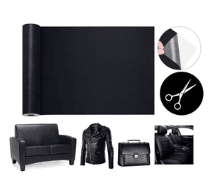 Rollo Parche Reparación Adhesivo Cuero Sofa 137x50 Cm Negro