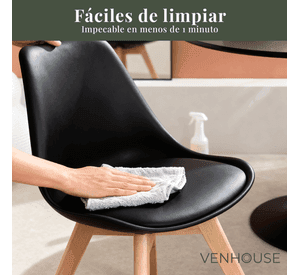 Pack 2 Silla Eames Tulip Negras