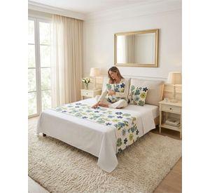 Piecera de Cama Texturizada con Bordado Botanico P3