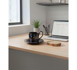 Taza Decorativa Elegante Platillo Floral Hogar Jhn