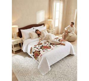 Piecera de Cama Texturizada con Bordado Botanico P8