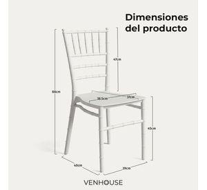 Pack 2 Sillas Comedor Eventos Apilable Polipropileno Blanca Chiavari