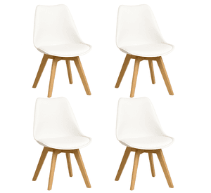 Pack 4 Sillas Eames Acolchada Blancas