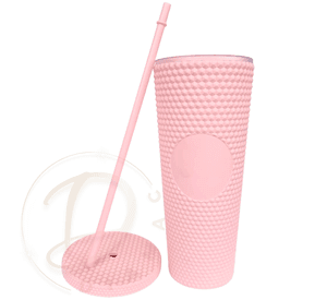 Vaso Mug Tublr Stud Botella Motivacional Vaso con Bombilla Rosado