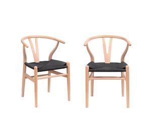 Pack x 2 Sillas Wishbone Negra