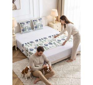 Piecera de Cama Texturizada con Bordado Botanico P7