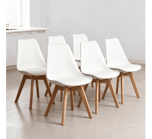 Pack 6 Sillas Eames Tulip Blancas