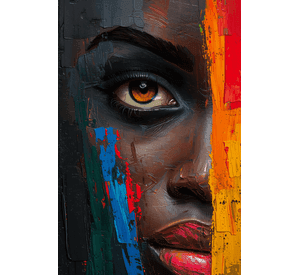 Cuadro Canvas Imagen Mirada Afro en lienzo 85x55 cm