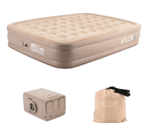 Colchón Inflable Xplora Eléctrico Bomba Recargable 2 Plazas Beige