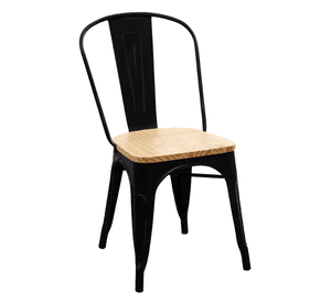 Silla De Metal Tolix Asiento De Madera