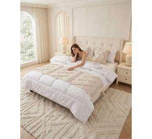 Piecera De Cama Boho Con Dos Fundas Cojin Bordado PF6