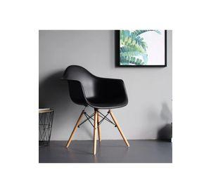 Silla Comedor Eames Hogar Butaca Estructura Color Negro